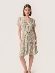 Soaked in Luxury Sylvia V-Neck Short Sleeve Belt Dress - Image 3 of 6