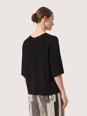 Soaked in Luxury Indianna Half Sleeve Pullover Black Jumper - Image 2 of 6