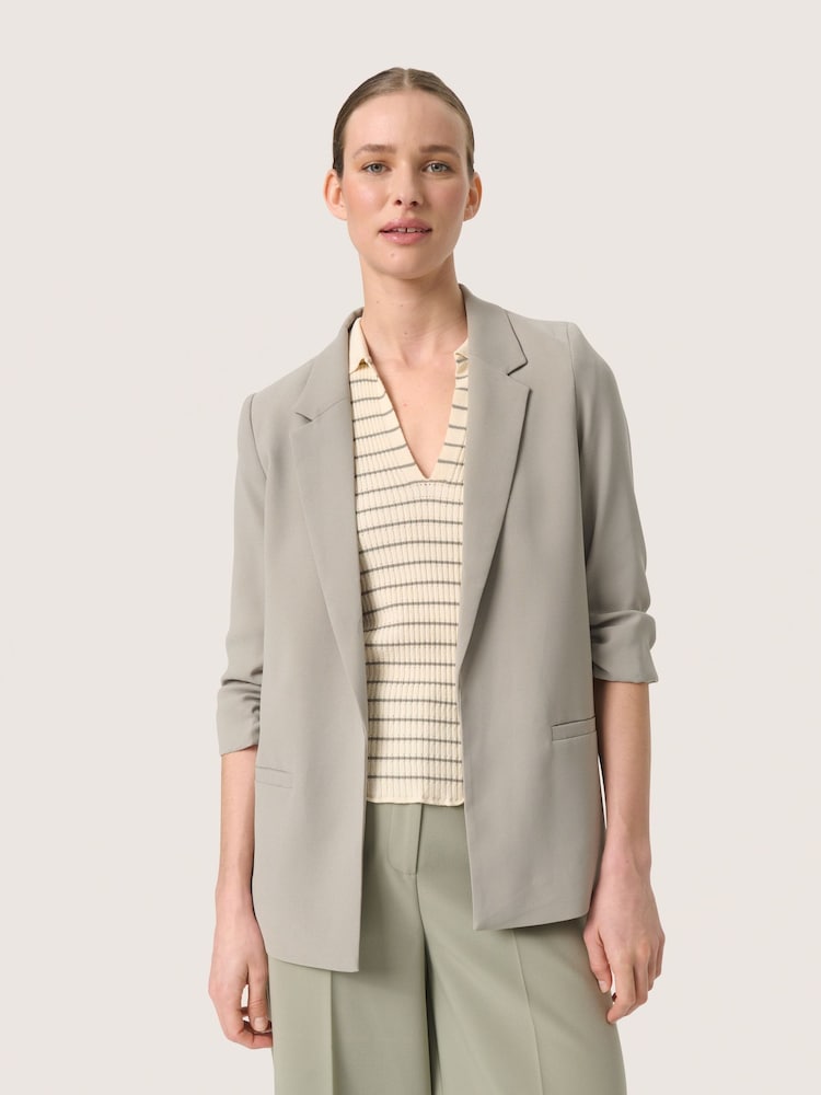Soaked in Luxury Shirley 3/4 Sleeve Open Front Blazer - Image 1 of 6