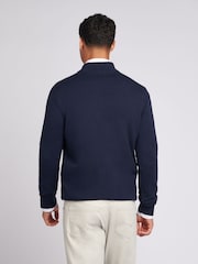 U.S. Polo Assn. Navy Mens Regular Fit Funnel Neck Quarter Zip Jumper - Image 2 of 7