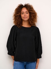Kaffe Jerome 3/4 Sleeve Round Neck Blouse - Image 1 of 6