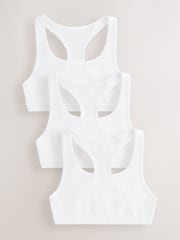 White Racer Back Crop Tops 3 Pack (5-16yrs) - Image 1 of 4