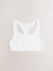 White Racer Back Crop Tops 3 Pack (5-16yrs) - Image 2 of 4