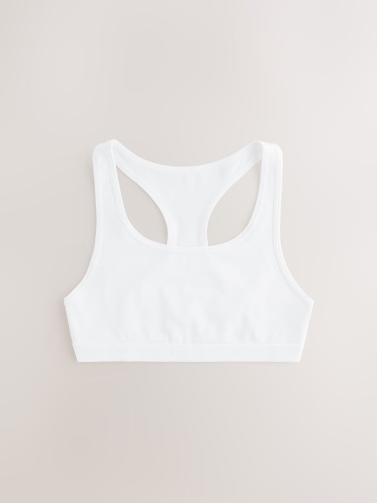 White Racer Back Crop Tops 3 Pack (5-16yrs) - Image 2 of 4