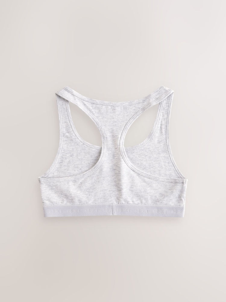 Black/White/Grey Racer Back Crop Tops 3 Pack (5-16yrs) - Image 3 of 7