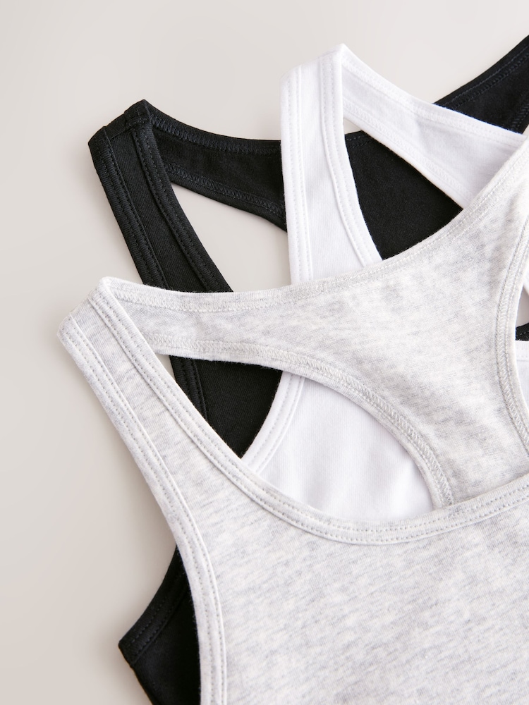 Black&White Racer Back Crop Tops 3 Pack (5-16yrs) - Image 7 of 7