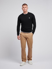 Schwarz - U.s. Polo Assn. Baumwollpullover mit Rundhalsausschnitt für Herren - Bild 7 von 7