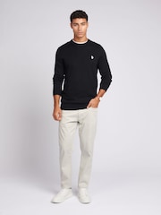 U.S. Polo Assn. Black Mens Cotton Crew Neck Jumper - Image 3 of 7