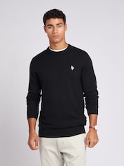 U.S. Polo Assn. Black Mens Cotton Crew Neck Jumper - Image 5 of 7