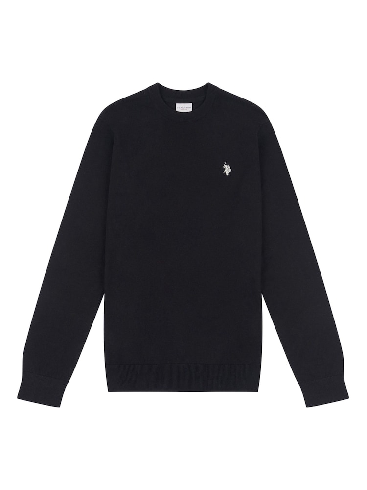 U.S. Polo Assn. Black Mens Cotton Crew Neck Jumper - Image 6 of 7