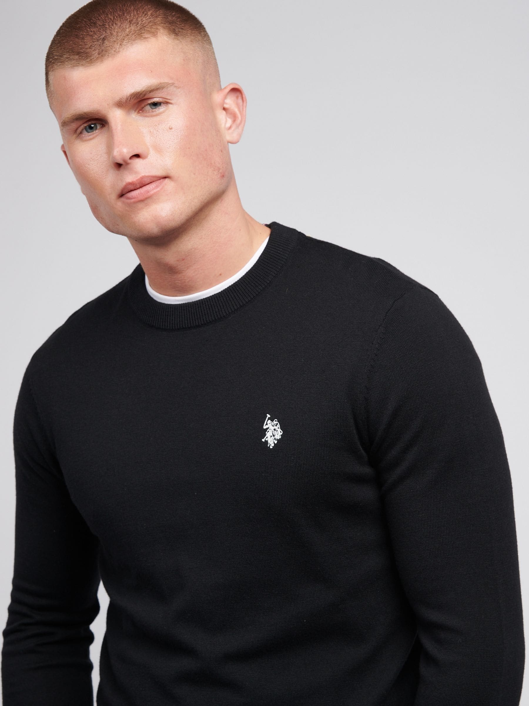 Buy U.S. Polo Assn. Black Mens Cotton Crew Neck Jumper from Next USA