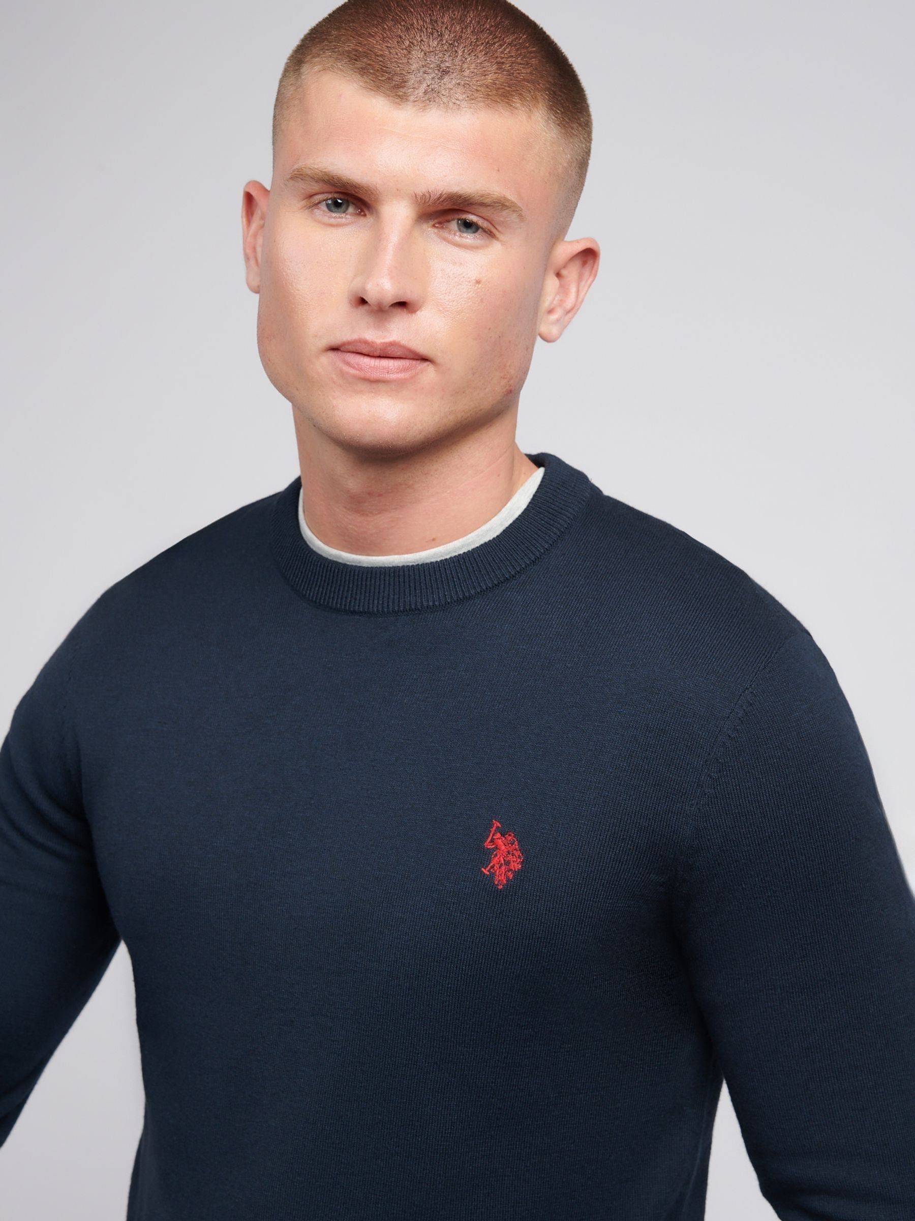 Buy U.S. Polo Assn. Navy Mens Cotton Crew Neck Jumper from Next Canada