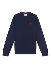 U.S. Polo Assn. Navy Mens Cotton Crew Neck Jumper - Image 6 of 7