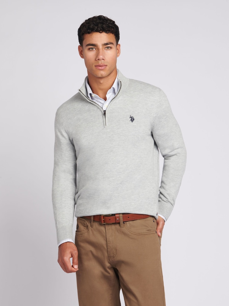 U.S. Polo Assn. Grey Mens Peached Oxford Shirt - Image 1 of 7