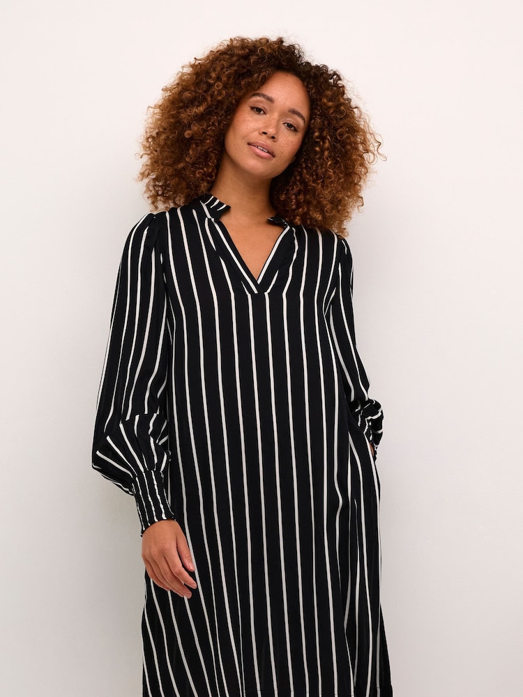 Kaffe Beathe Above Knee Length A-line Black Dress - Image 1 of 5