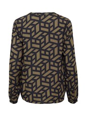 Kaffe Jalie Long Sleeve Printed Black Blouse - Image 5 of 6