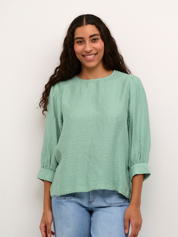 Kaffe Jerome 3/4 Sleeve Round Neck Blouse - Image 1 of 6