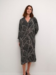Kaffe KAgenette Long Sleeve Midi Dress - Image 1 of 5