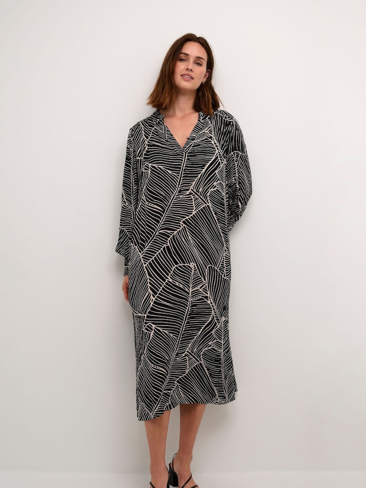 Kaffe KAgenette Long Sleeve Midi Dress - Image 1 of 5
