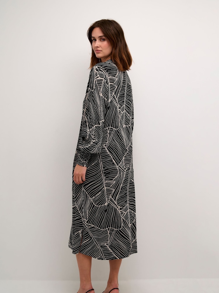 Kaffe KAgenette Long Sleeve Midi Dress - Image 2 of 5