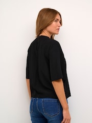 Kaffe Barbara Lace Half Sleeve Black Blouse - Image 2 of 6