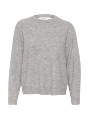 Kaffe Grey KAmalene Wrap Open Back Pullover Jumper - Image 5 of 5
