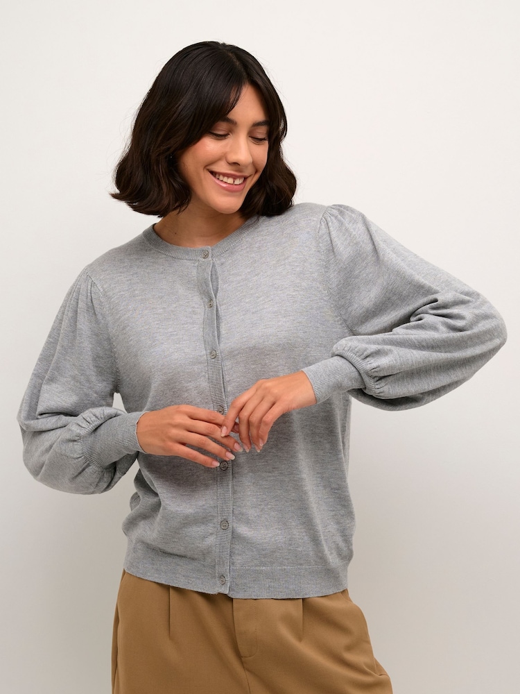Kaffe KAlizza Buttons Round Neck Cardigan - Image 1 of 5