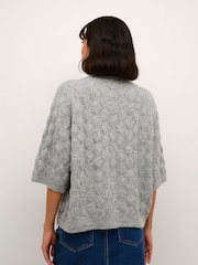 Kaffe KAmalene Half Sleeve Round Neck Pullover Jumper - Image 2 of 6