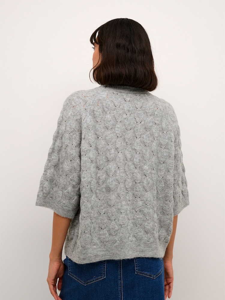 Kaffe KAmalene Half Sleeve Round Neck Pullover Jumper - Image 2 of 6