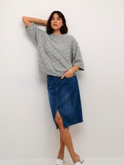 Kaffe KAmalene Half Sleeve Round Neck Pullover Jumper - Image 3 of 6