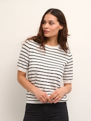Kaffe Mala Short Sleeve Crew Neck Pullover Black Jumper - Image 1 of 6