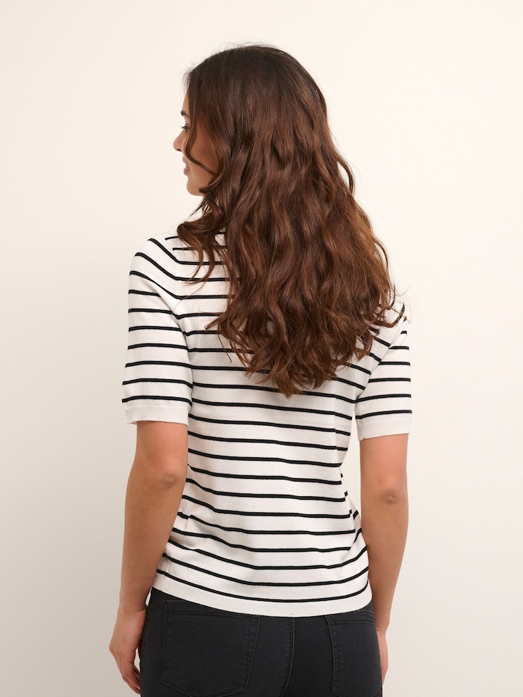 Kaffe Mala Short Sleeve Crew Neck Pullover Black Jumper - Image 2 of 6
