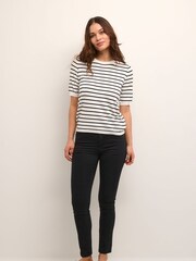 Kaffe Mala Short Sleeve Crew Neck Pullover Black Jumper - Image 3 of 6