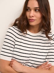 Kaffe Mala Short Sleeve Crew Neck Pullover Black Jumper - Image 4 of 6