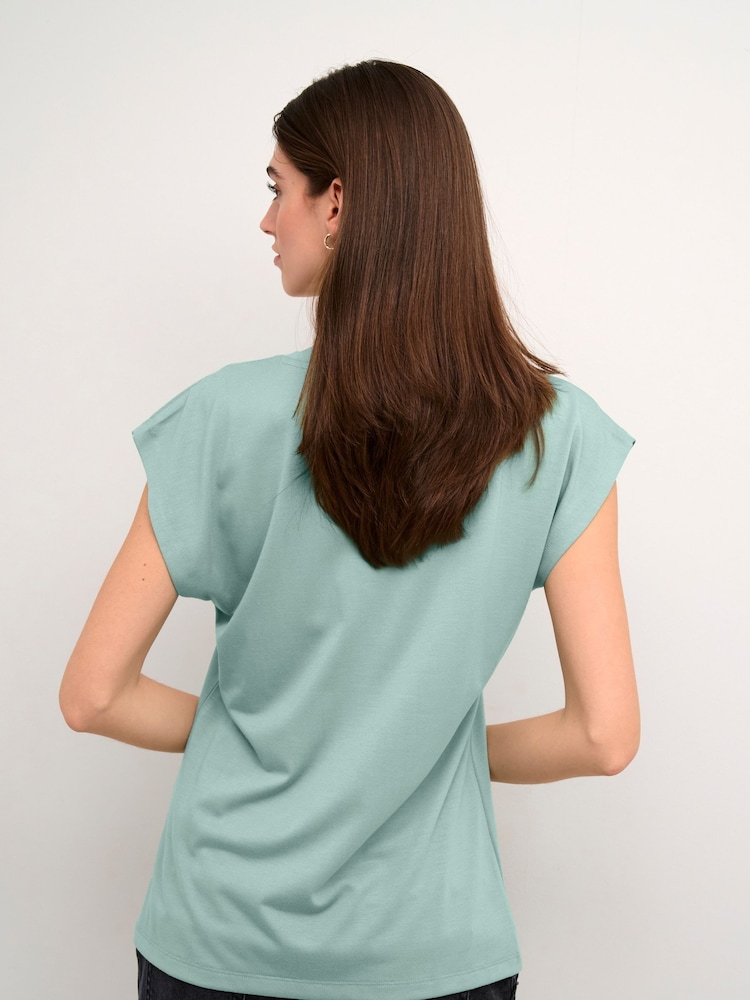 Kaffe Lise V-Neck Short Sleeve T-Shirt - Image 2 of 5