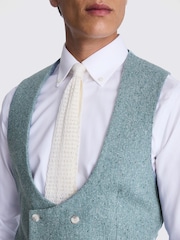 MOSS Blue Tailored Fit Donegal Waistcoat - Image 3 of 3