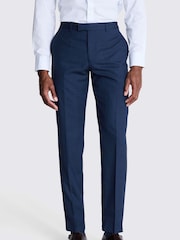 MOSS Blue Italian Tailored Fit Half Lined Trousers - Image 1 of 3