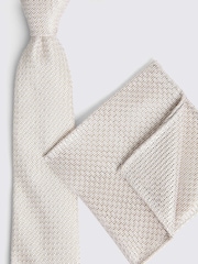 MOSS Natural Sky Grenadine Tie - Image 3 of 3