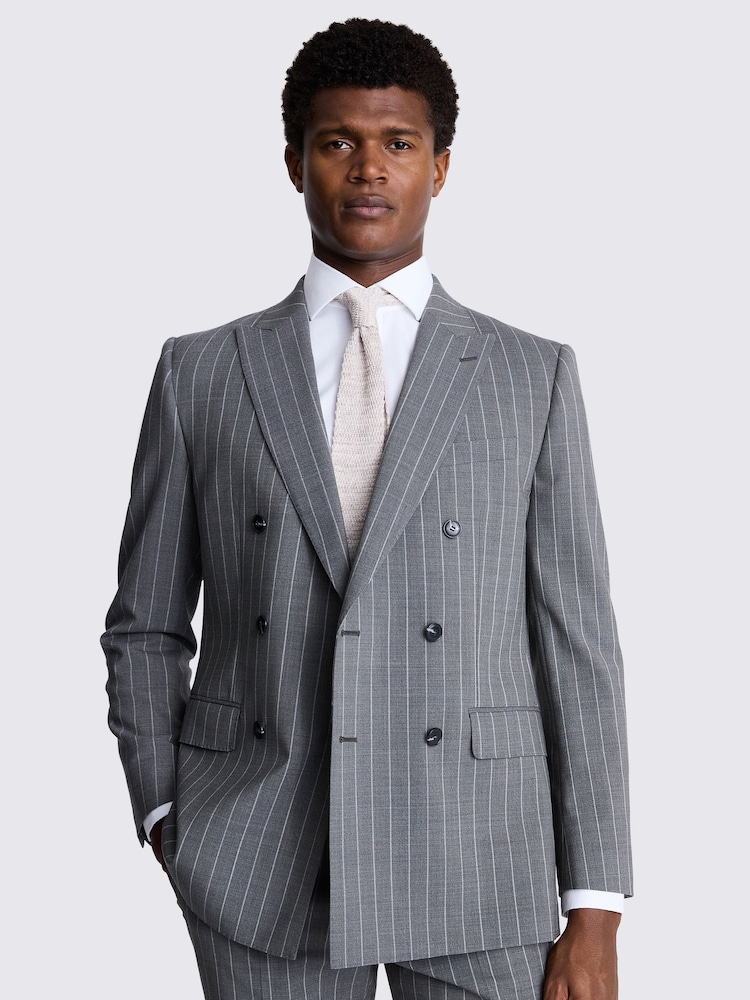 MOSS – Performance – zweireihige Tailored-Fit-Jacke mit Salbei-Streifen - Bild 1 von 4 MOSS – Performance – zweireihige Tailored-Fit-Jacke mit Salbei-Streifen - Bild 1 von 4