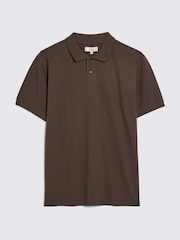 MOSS Brown Pique Polo Shirt - Image 4 of 5