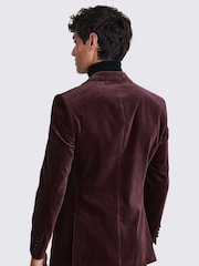 MOSS Red Tailored Fit Plum Velvet Jacket - Image 2 of 5
