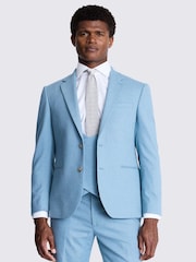 MOSS Blue Slim Fit Flannel Jacket - Image 1 of 6
