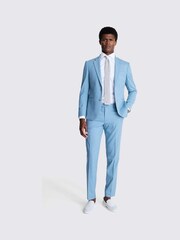 MOSS Blue Slim Fit Flannel Jacket - Image 4 of 6