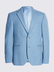 MOSS Blue Slim Fit Flannel Jacket - Image 6 of 6