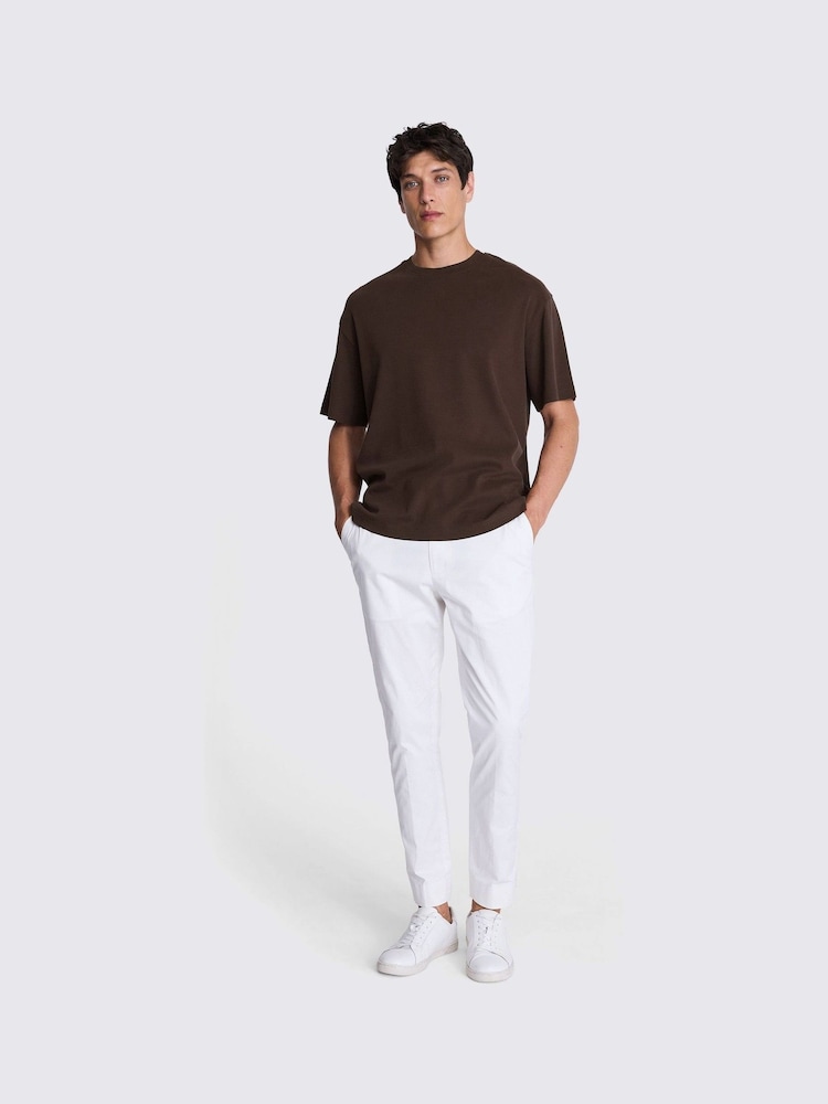 MOSS Brown Heavy Weight 100% Cotton Crew Neck T-Shirt - Image 2 of 5