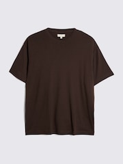 MOSS Brown Heavy Weight 100% Cotton Crew Neck T-Shirt - Image 4 of 5