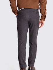 MOSS Grey Tailored Fit Flannel Trousers - Image 2 of 3