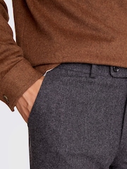 MOSS Grey Tailored Fit Flannel Trousers - Image 3 of 3