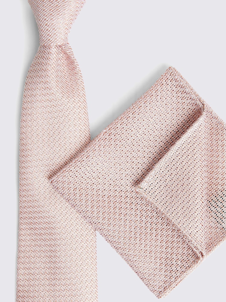MOSS Pink Sky Grenadine Tie - Image 3 of 3