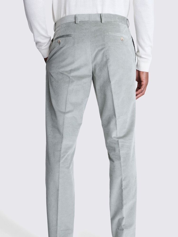 MOSS Grey Tailored Fit Sage Corduroy Trousers - Image 2 of 3